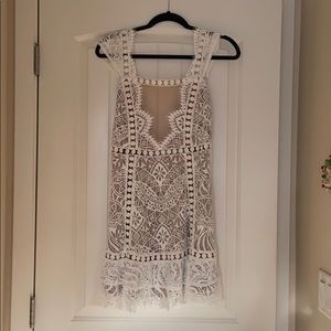 NEW For Love & Lemons white lace dress size medium